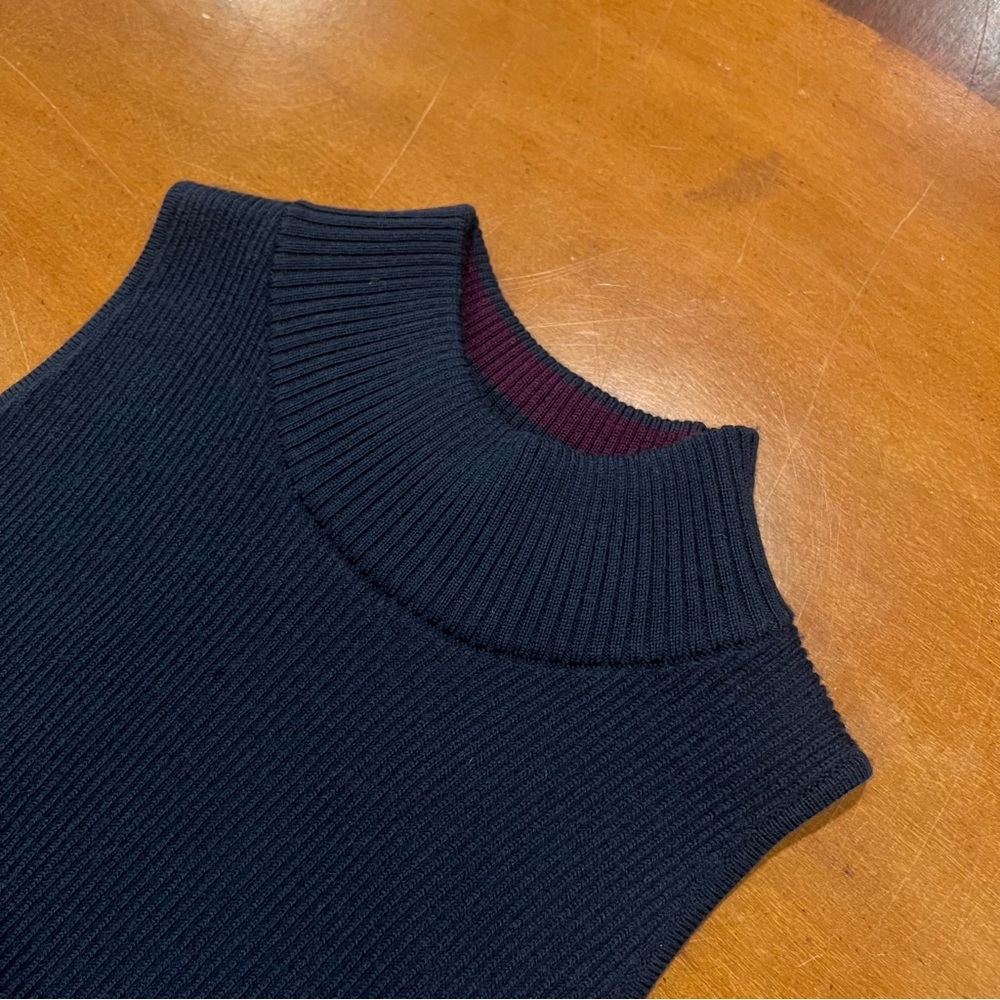 NEW‎ Athleta Winterlude Dress Navy/Purple Small Merino Wool Colorblock Midi - Picture 5 of 16